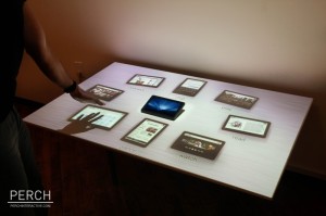 consumer electronics display showing a tablet